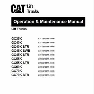Caterpillar GC45K SWB GC45K GC55K STR Forklift Chassis Service Manual