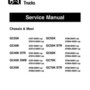 Caterpillar GC45K SWB GC45K GC55K STR Forklift Chassis Service Manual