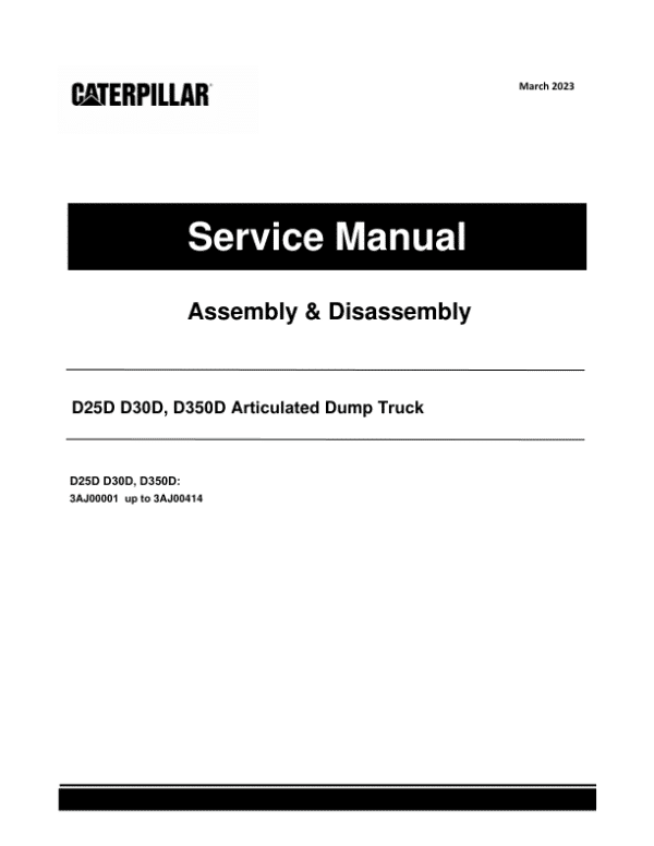 Caterpillar D25D D30D TRUCK Service Repair Manual Caterpillar D25D D30D TRUCK Service Repair Manual