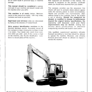 Hitachi EX120-3 Excavator Service Repair Manual