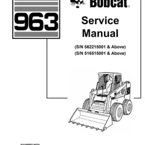 Bobcat 963 Skid Steer Loader Operation Manual