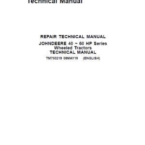 John Deere 3025D 3043D Tractors Technical Manual
