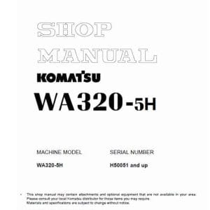 Komatsu Wa320-5h Sn H50051 Wheel Loader Service  Manual