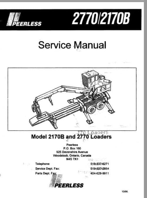 Peerless 2170B, 2770 Loader Service Repair Manual