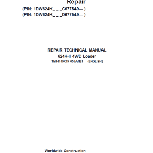 John Deere 624K-II 4WD Loader Service Manual