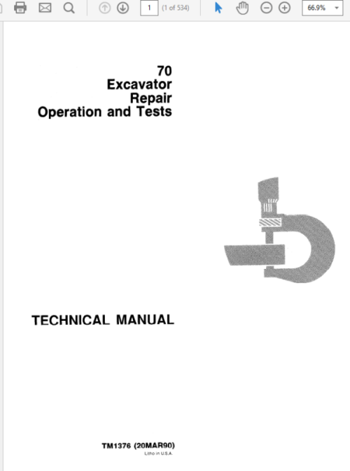 John Deere 70 Excavator Service Manual