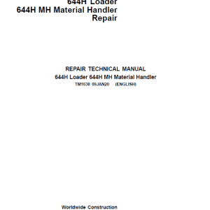 John Deere 644H loader 644H Material Handler Repair Technical Manual