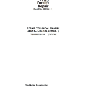 John Deere 444JR Forklift Service Manual