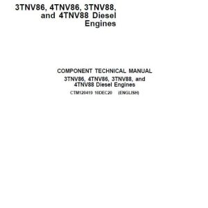 John Deere 3TNV86, 4TNV86, 3TNV88, 4TNV88 Diesel Engine Technical Manual