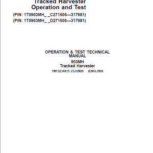 John Deere 903MH Harvester Repair Manual