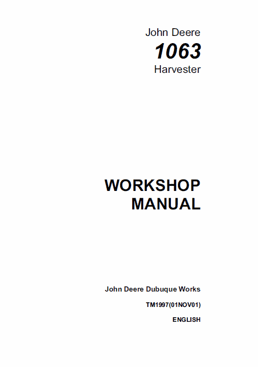 John Deere 1063 Harvester Service Manual
