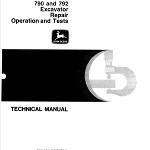 John Deere 790, 792 Excavator Service Manual