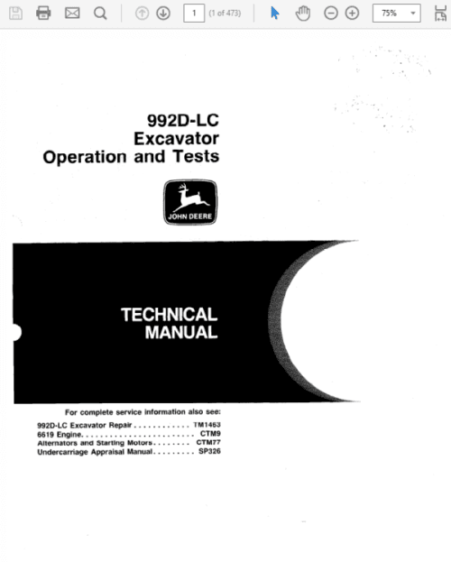 John Deere 992D-LC Excavator Service Manual