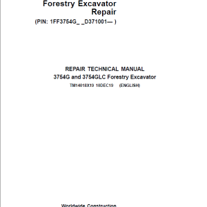 John Deere 3754G, 3754GLC Swing Excavator Repair Service Manual