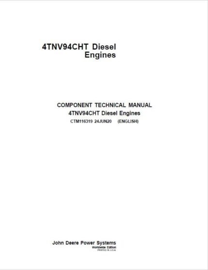 John Deere 4TNV94CHT Diesel Engine Component Technical Manual