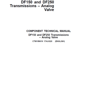 John Deere DF150, DF250 Transmissions Analog Valve Component Technical Manual