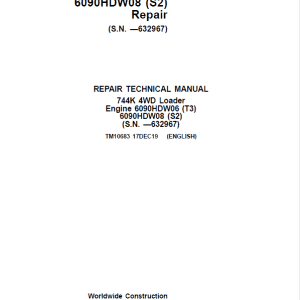 John Deere 744K 4WD Engine T3 & S2 Loader Service Manual