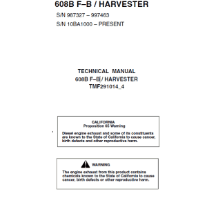John Deere 608B Tracked Feller Buncher Harvester Repair Manual