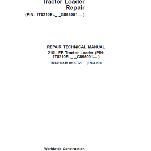 John Deere 210L EP Tractor Loader Repair Service Manual