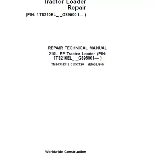 John Deere 210L EP Tractor Loader Repair Service Manual
