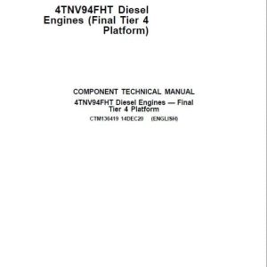 John Deere 4TNV94FHT Diesel Engine Tier 4 Component Technical Manual