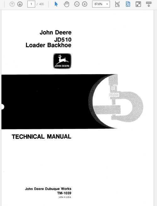John Deere 510 Backhoe Loader Service Manual