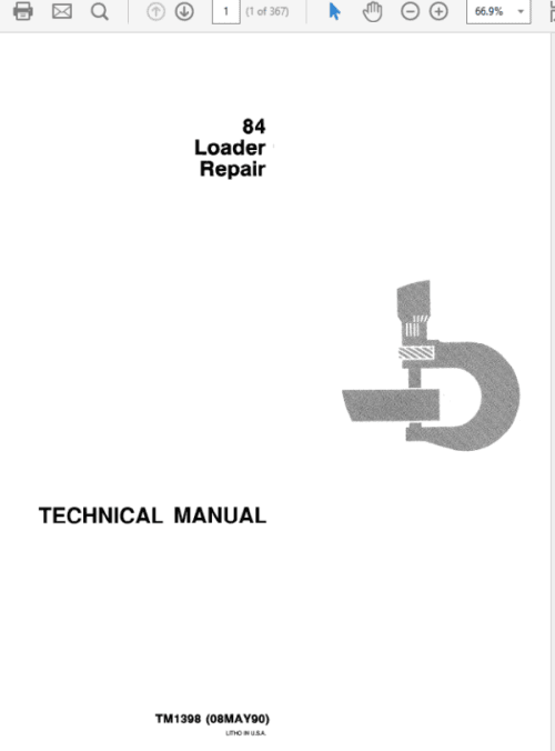 John Deere 84 Loader Repair Technical Manual
