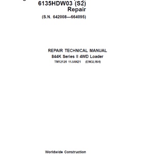1-139 John Deere 844K Series II 4WD Engine T3 & S2 Loader Technical Manual