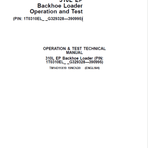John Deere 310L EP Backhoe Loader Technical Manual