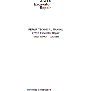 John Deere 27ZTS Excavator Repair Service Manual