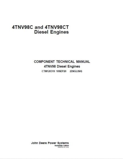 John Deere 4TNV98C, 4TNV98CT Diesel Engine Component Technical Manual