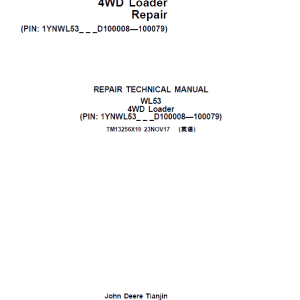 John Deere WL53 4WD Loader Repair Service Manual