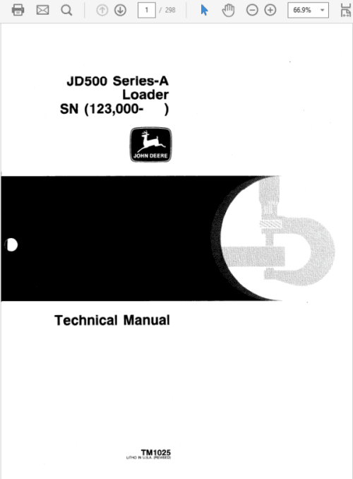 John Deere 500A Loader Repair Technical Manual