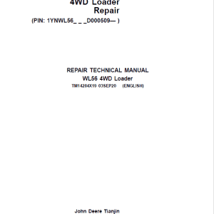John Deere WL56 4WD Loader Repair Technical Manual