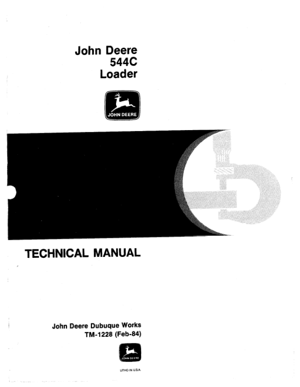 John Deere 544C Loader Repair Technical Manual