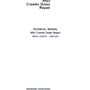 John Deere 950J Crawler Dozer Service Manual