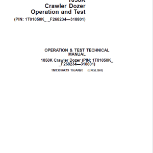 John Deere 1050K Crawler Dozer Service Manual