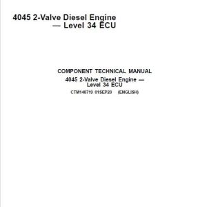John Deere 4045 2-Valve Diesel Engine Level 34 ECU Technical Manual