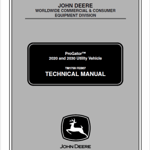 John Deere ProGator 2020, 2030 Utility Vehicle Service Manual