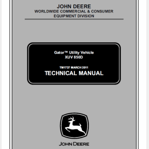 John Deere XUV 850D M-Gator Utility Vehicle Service Manual