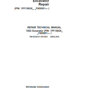 John Deere 135G Excavator Service Manual