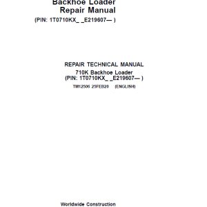 John Deere 710K Backhoe Loader Repair Service Manual