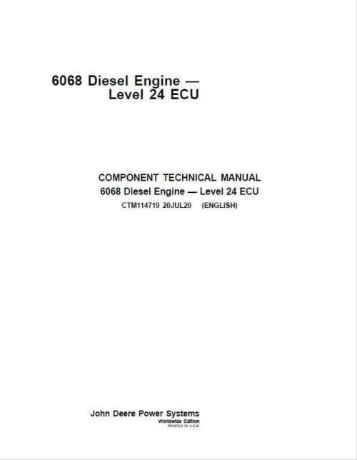 John Deere 6068 Engine Level 24 ECU Component Technical Manual