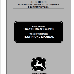 John Deere 1420, 1435, 1445, 1545, 1565 Mowers Technical Manual