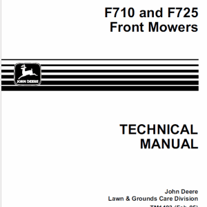 John Deere F710, F725 Front Mower Repair Technical Manual