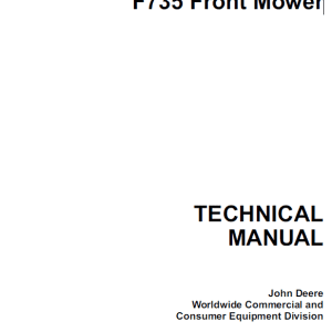 John Deere F735 Front Mower Repair Technical Manual