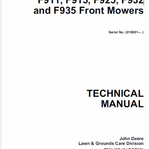 John Deere F911, F912, F915, F925, F932, F935 Front Mowers Technical Manual