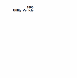 John Deere 1800 Utility Vehicle Service Manual TM1527