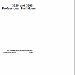 John Deere 3325, 3365 Mower Repair Technical Manual