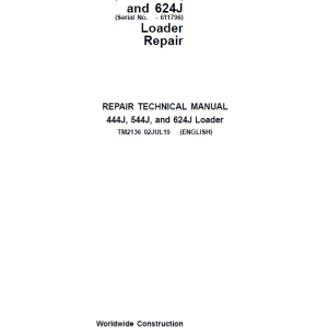 John Deere 444J, 544J, 624J Loader Technical Manual